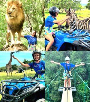Jasmine Bhasin poses with lion, enjoys ziplining at Mauritus wildlife park