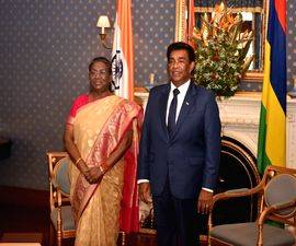 President Murmu arrives in Mauritius to bolster bilateral ties